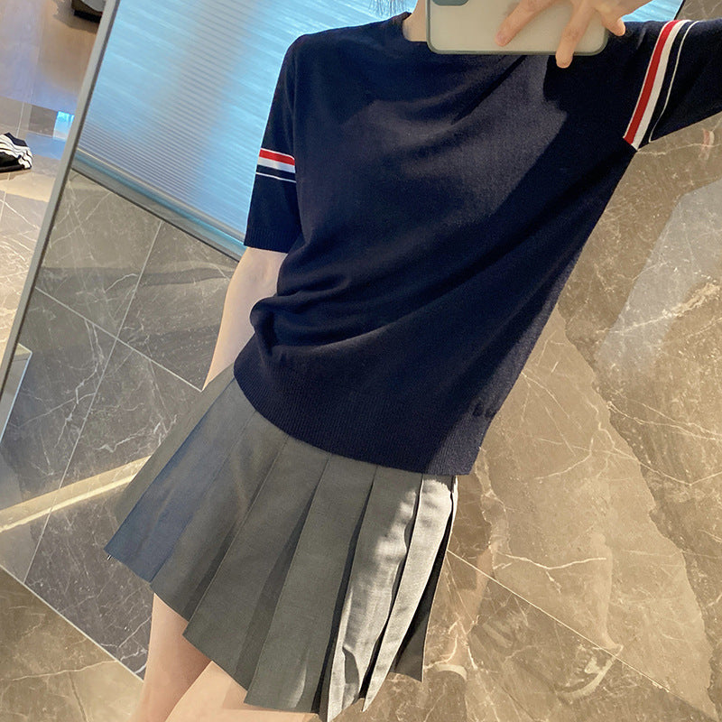 Thom Browne Women's Striped Short Sleeve T-Shirt