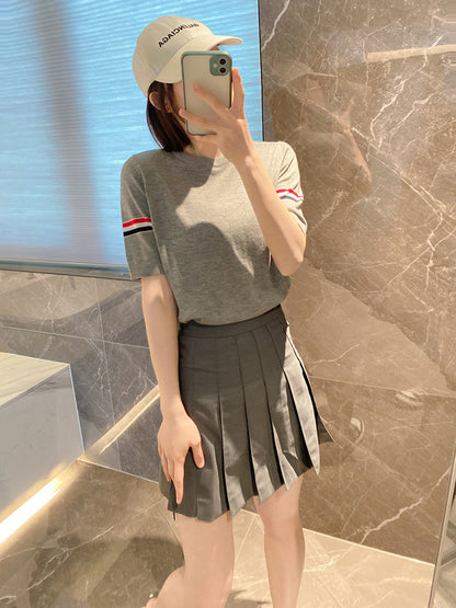 Thom Browne Women's Striped Short Sleeve T-Shirt