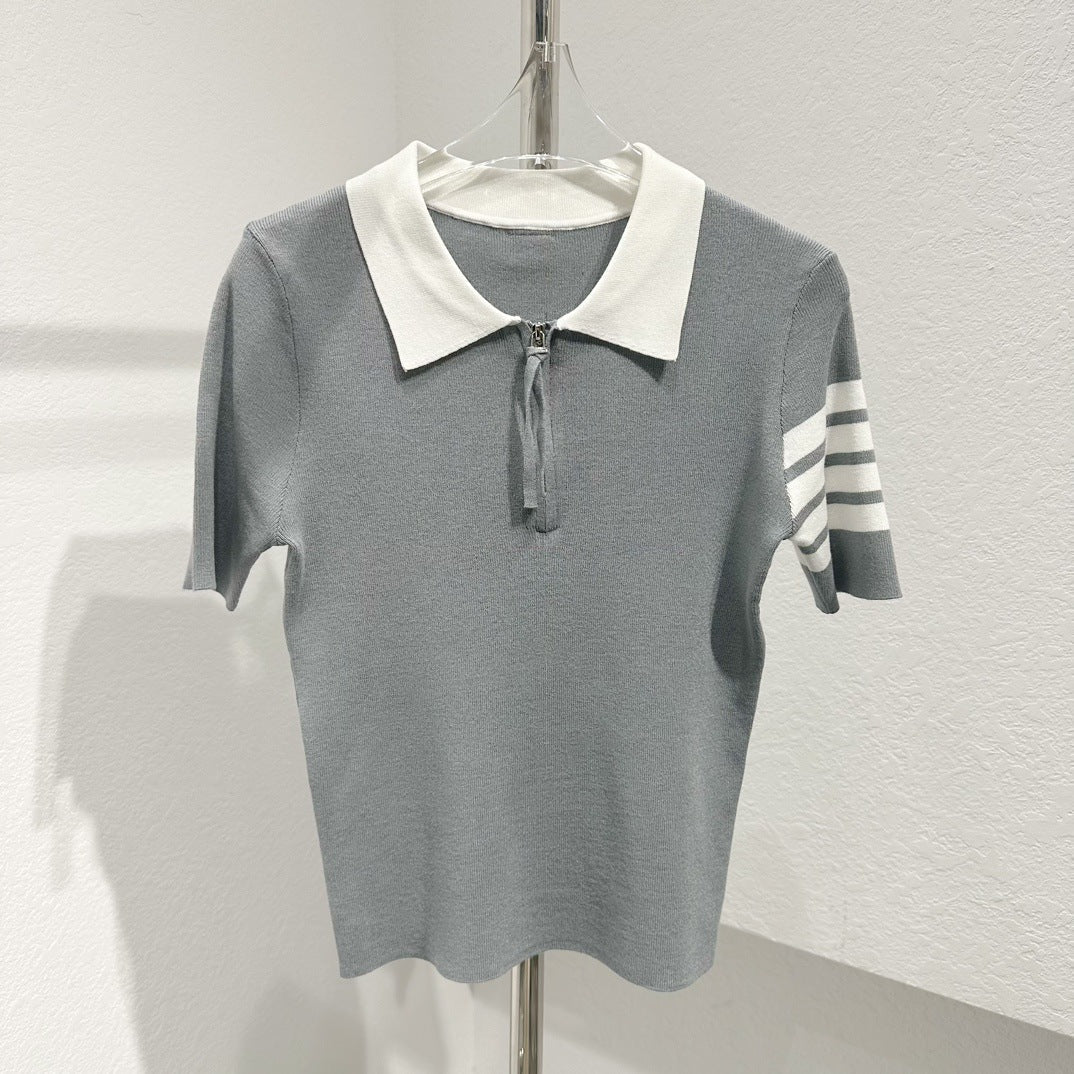 Thom Browne Women's Polo Collar Short-Sleeved Sweate