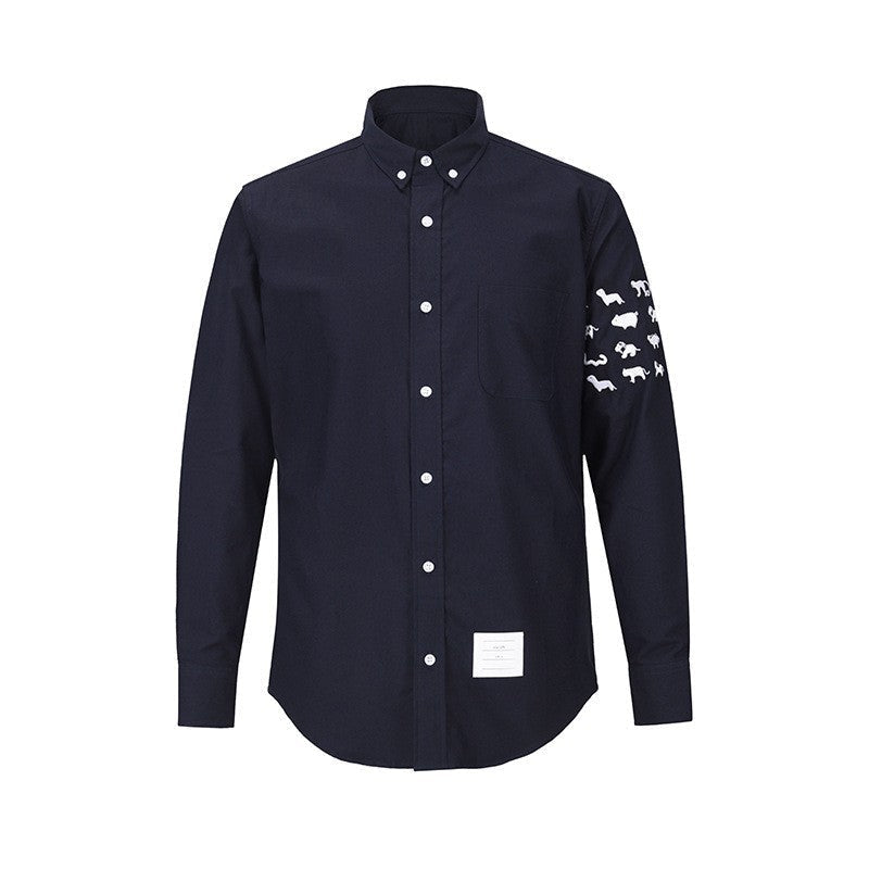 Thom Browne 4-Bar Embroidery Shirt